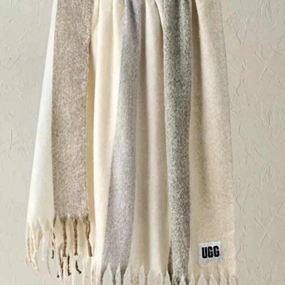 UGG Calyx Faux Mohair Throw Blanket, 50" x 70" NWT Chestnut color - Picture 2 of 3